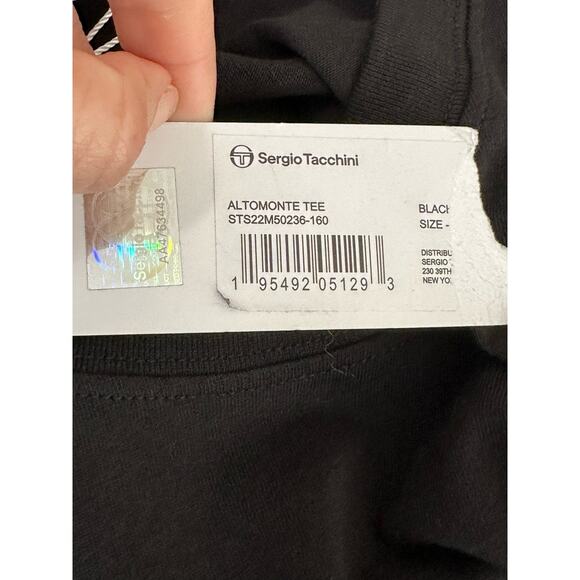 Sergio Tacchini black short sleeves T shirt size Large - Picture 5 of 10